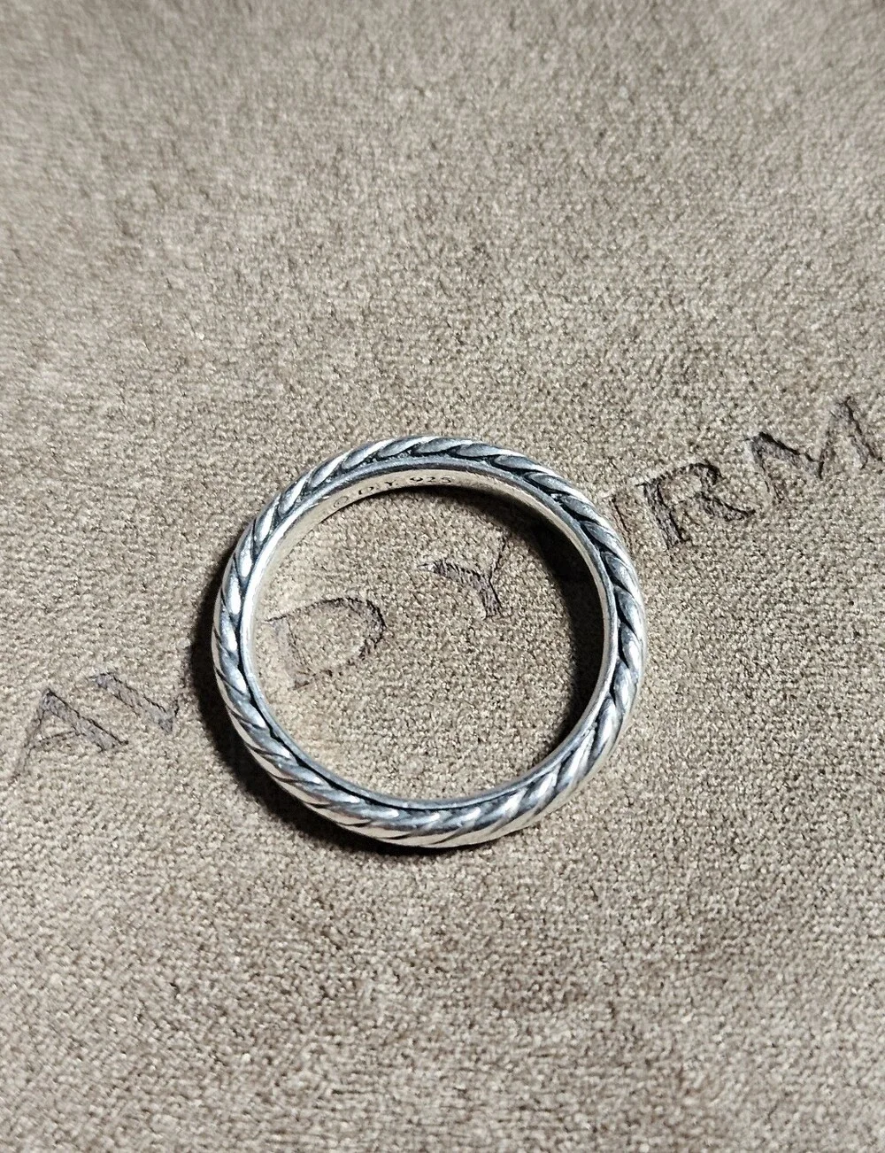 David Yurman Silver Braided Cable Stackable Band Ring Size 5.5